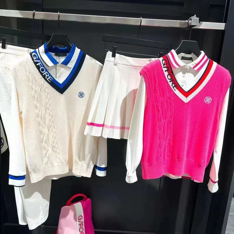 G4 Women's Knit Vest Sweater V-Neck Sleeveless Thickened High Elastic Casual Sweater Set Women's Vest Top