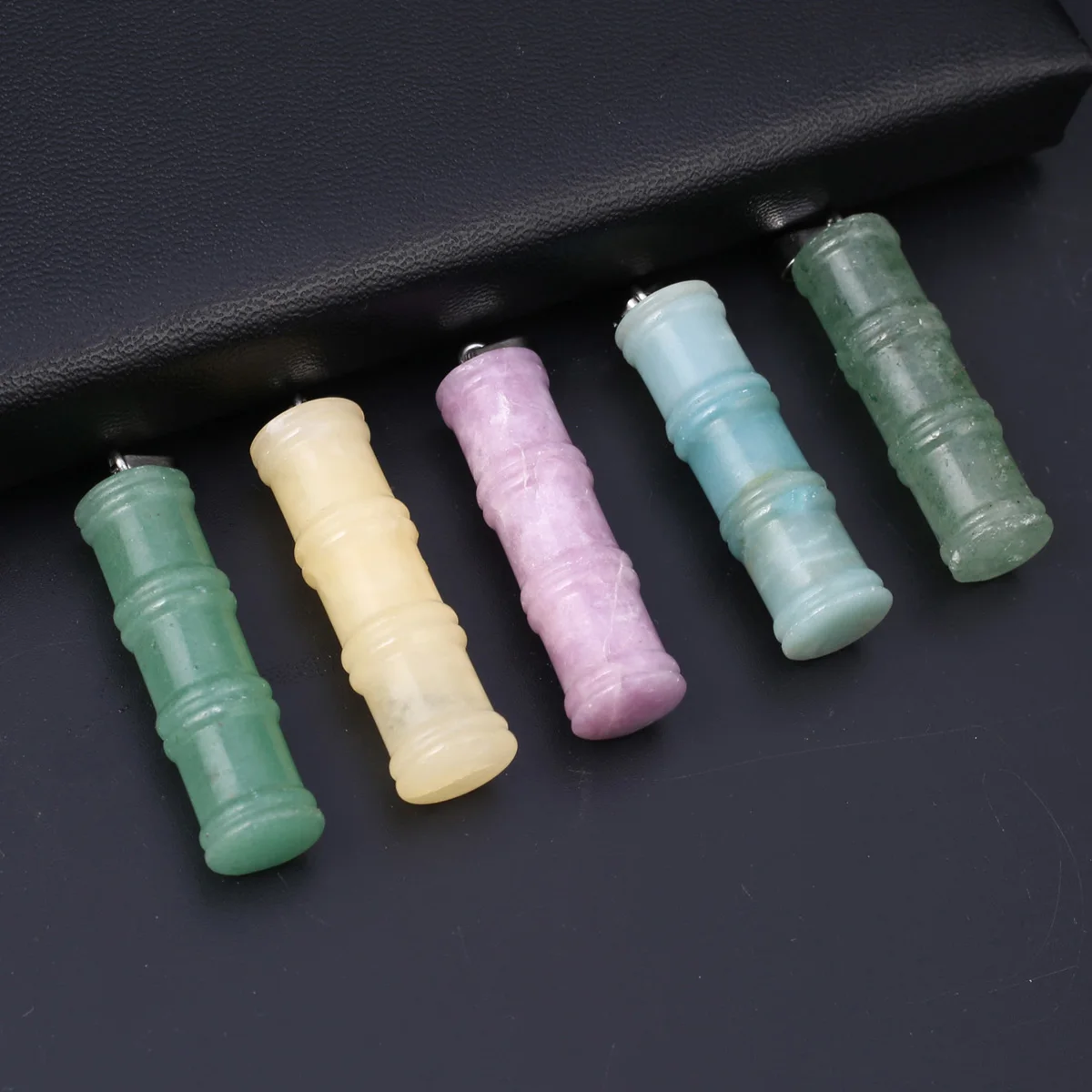 

Natural Stone Pendants Bamboo Shape Gemstone Exquisite Charms for Jewelry Making DIY Necklace Bracelet Earring Accessories Gift