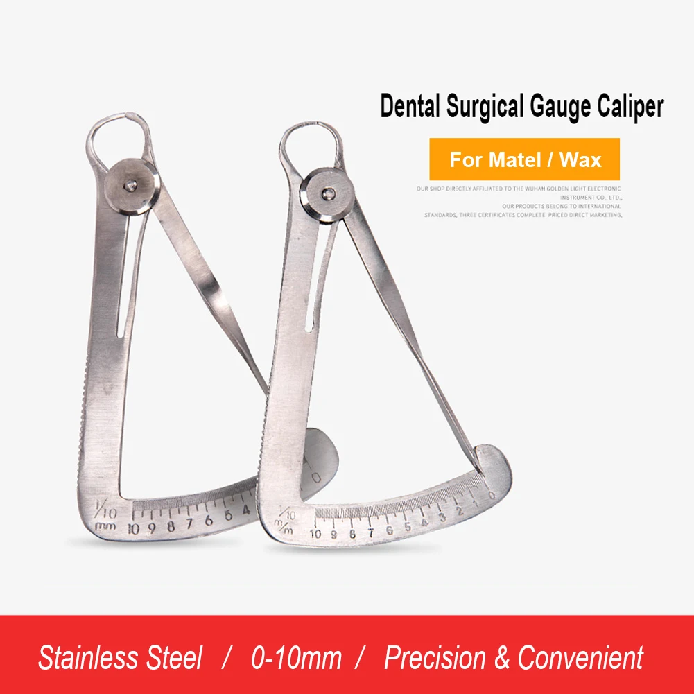 

Stainless Steel 0-10mm Dental Lab Gauge Caliper For Metal Wax Dentistry Surgical Measuring Ruler Dentist Precise Measure Tools