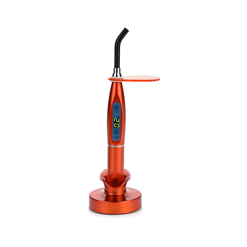

Red Dental Wireless Curing Light Dentist Cordless LED.B Lamp Output Intensity 1200-2000mw/cm2