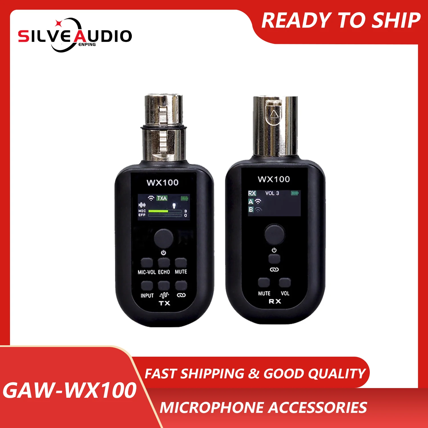 Фото GAW-WX100 профессиональный микрофон, беспроводная система передачи и приема УВЧ с функцией отключения звука №1