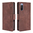 Кожаный съемный чехол-книжка с отделением для карт для Sony Xperia 1 IV, роскошный чехол с защитой 360, чехол-книжка с держателем для Xperia 10 III