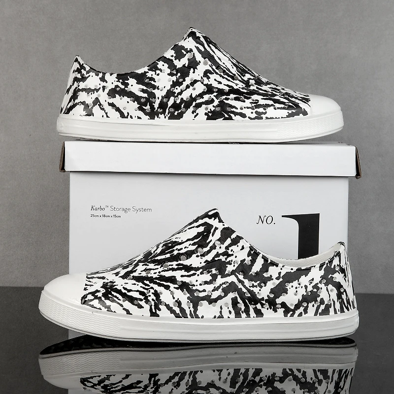 

Women Sandals Fashion Men Summer Casual Shoes Printed Man Slip-On Zebra Breathable Outdoor Beach Shoes Couples Walking Sandals