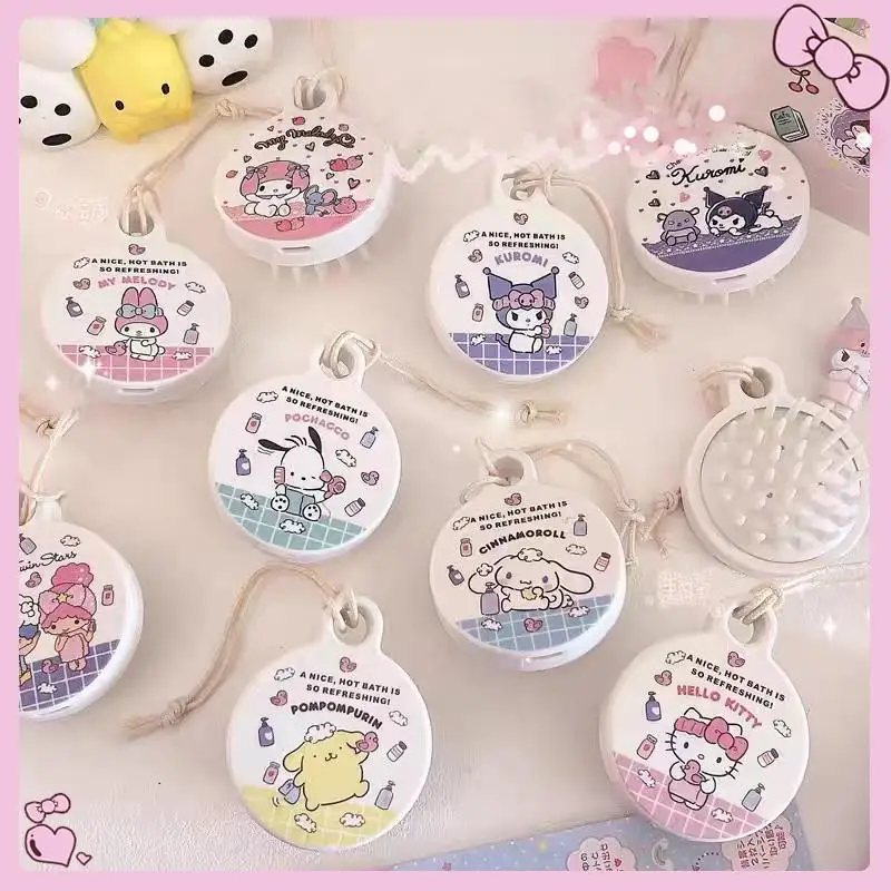 

Sanrioed мультфильм Kawaii Cute Kuromi Mymelody Cinnamorol Kitty Массажная щетка шампунь расческа очистка массаж кожи головы Шампунь Щетка