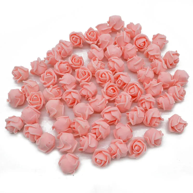 

100/200pcs 2cm Mini Foam Rose Artificial Flower Heads DIY Wreath Craft Decor Scrapbooking Christmas Wedding Gif Box Decoration