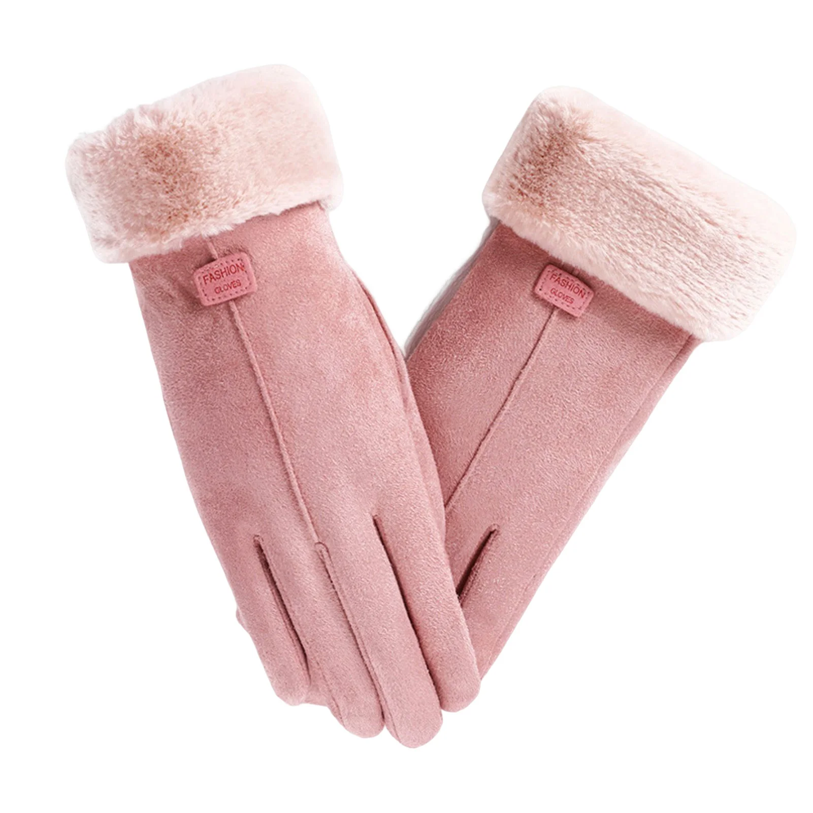 

Женские теплые зимние перчатки, дышащие пушистые замшевые сенсорные перчатки для женщин, зимние аксессуары