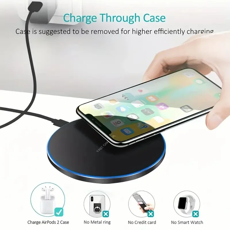 Беспроводное зарядное устройство для iPhone 16 15 14 13 12 11 Pro Max X Samsung Xiaomi зарядные