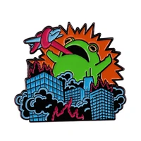 colorful frog monster city explosion horror television brooches badge for bag lapel pin buckle jewelry gift for friends