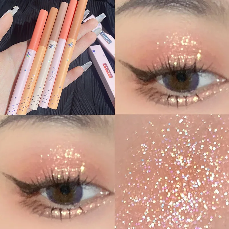 

HEALLOR Highlighter Silkworm Pen Pearlescent Glitter Eyeshadow Eyeliner Gel Pen Eye Beauty Waterproof Champagne Gold Shimmer