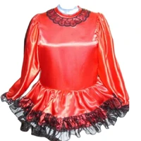 french sexy sissy adult girl miniskirt silk dress maid cosplay costume customization