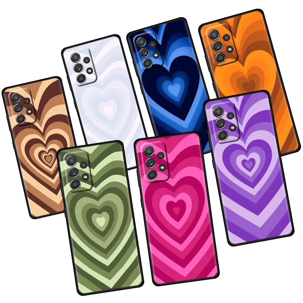 

Cell Style Phone Case Coque Samsung Galaxy A51 A52 A50 A32 A21s A72 A12 A53 A20s A90 A42 A10e Soft Cute Gradient Love Heart