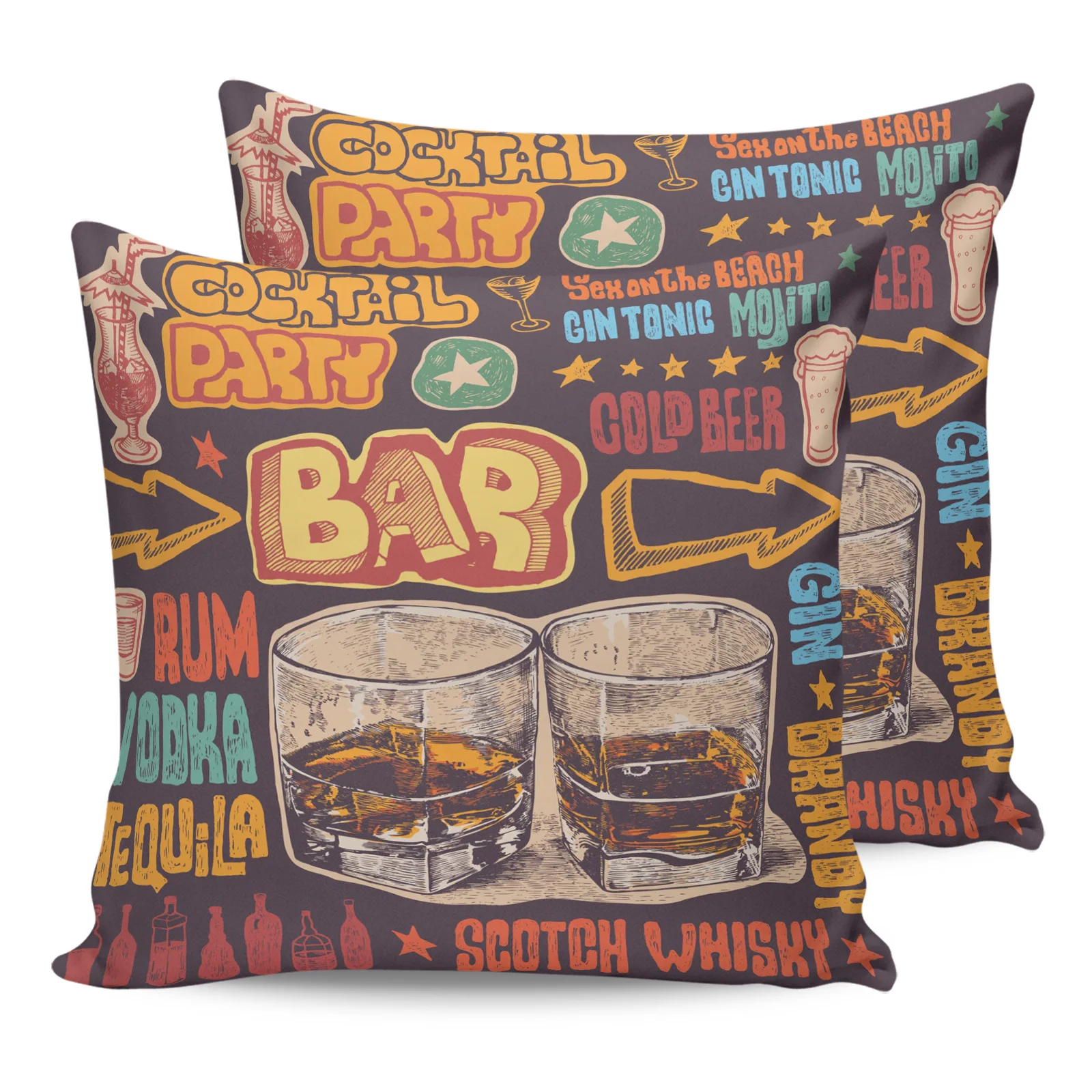 

Винный Бокал пиво Ретро Мультфильм Подушка Чехол домашний диван Декор Наволочка для гостиной комплект из двух предметов декоративные поду...