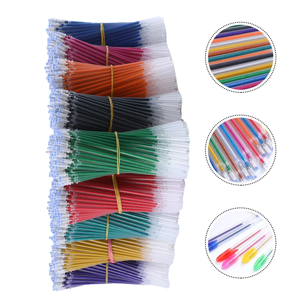 

Pen Refillspens Glitter Refill Ink Coloring Replacements Fluorescence Neonschool Smooth Scrapbooking Book Metallic Replacement