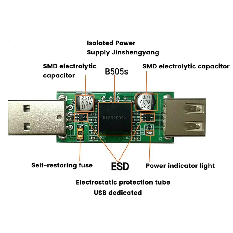 

1500V ADUM4160 цифровой сигнал Аудио силовой изолятор USB к USB аудио сигнала изолятор 12 Мбит/с 1,5 Мбит/с Adum3160
