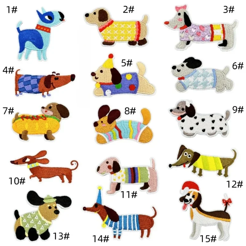Милый мультяшный собака Винер щенок железный вышитый значок нашивки для