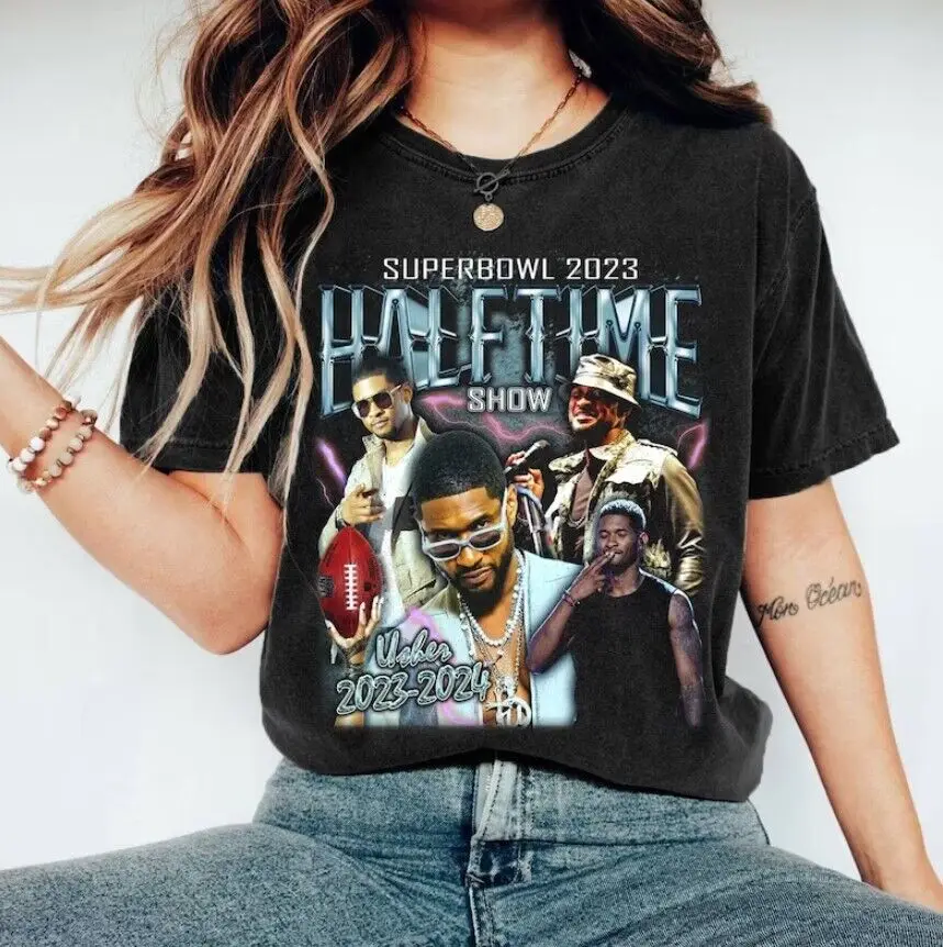 Рэперская футболка Usher винтажная 90-х годов ретро рэп хип-хоп Unis