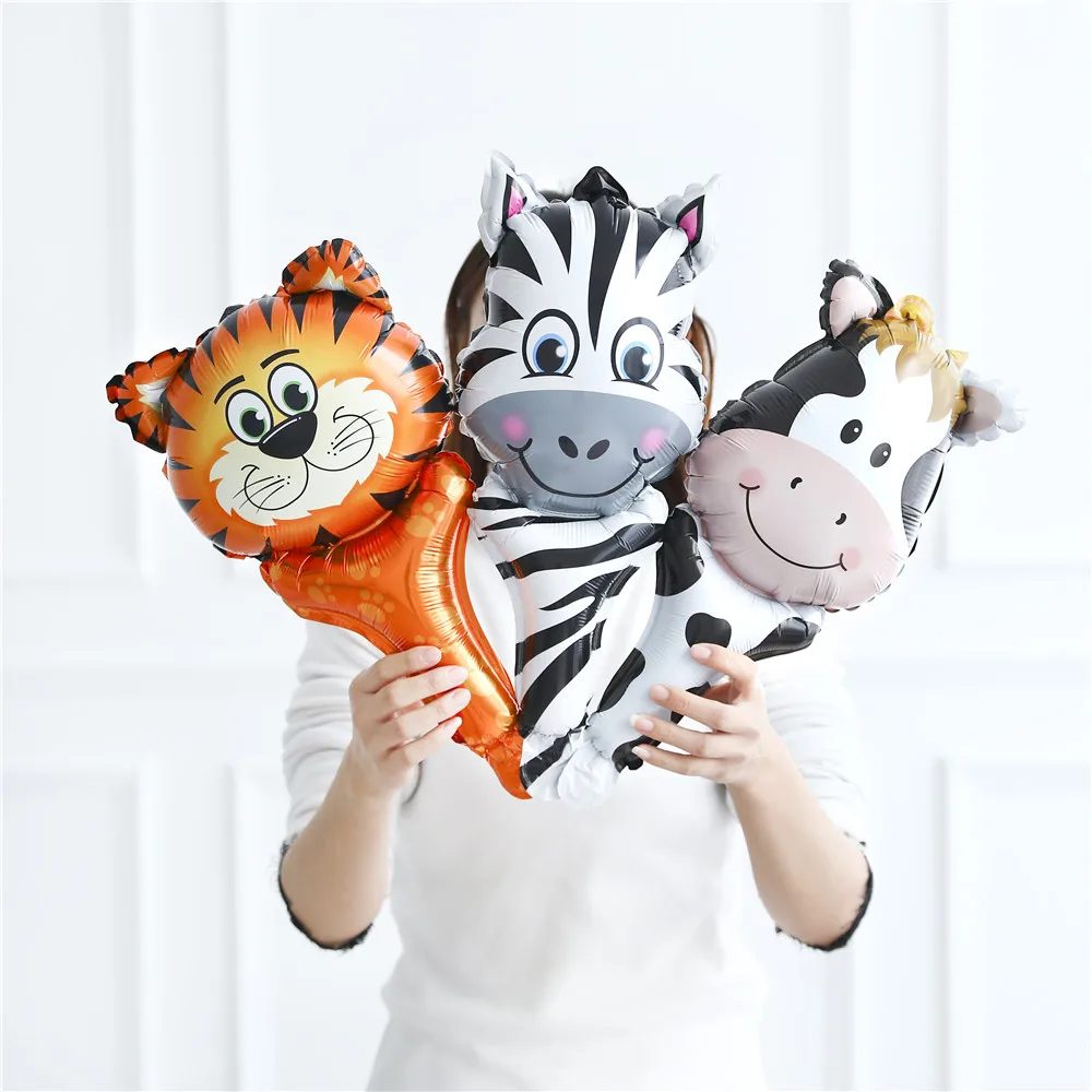 10 шт./лот Тигровая головка шары из фольги в виде животных ручной воздушный шар