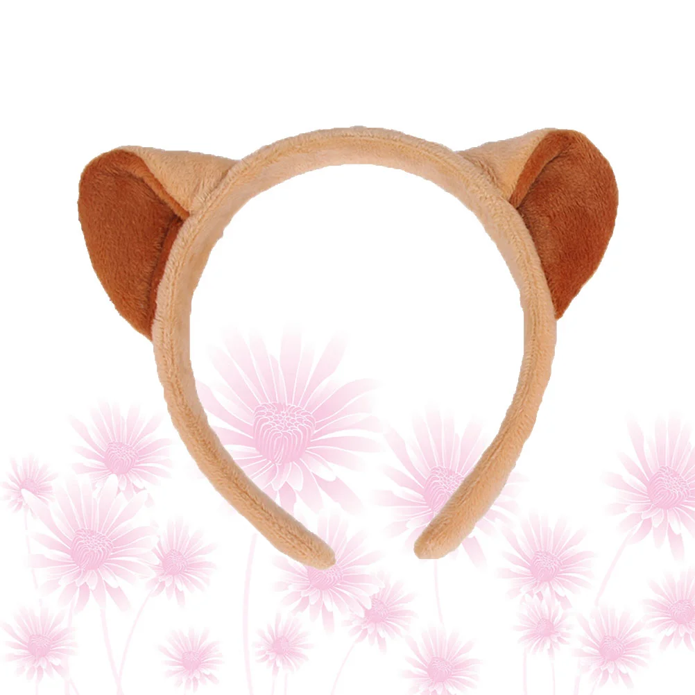 

1PC Cat Ears Hair Headband Adorable Headdress Animal Ear Design Hair Accessary for Party Cosplay Performance (Light Brown)