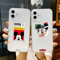mickey minnie mouse clear phone case for iphone 13 12 11 pro max 12 13 mini x xr xs max 6 7 8 plus camera protective funda coque