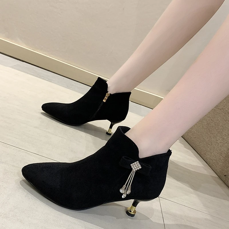 

Brand Fashion Women Boots Sexy Ankle Boots For Women High Heel Shoes Woman Autumn Winter Boots Female Heeled Rivet Boots