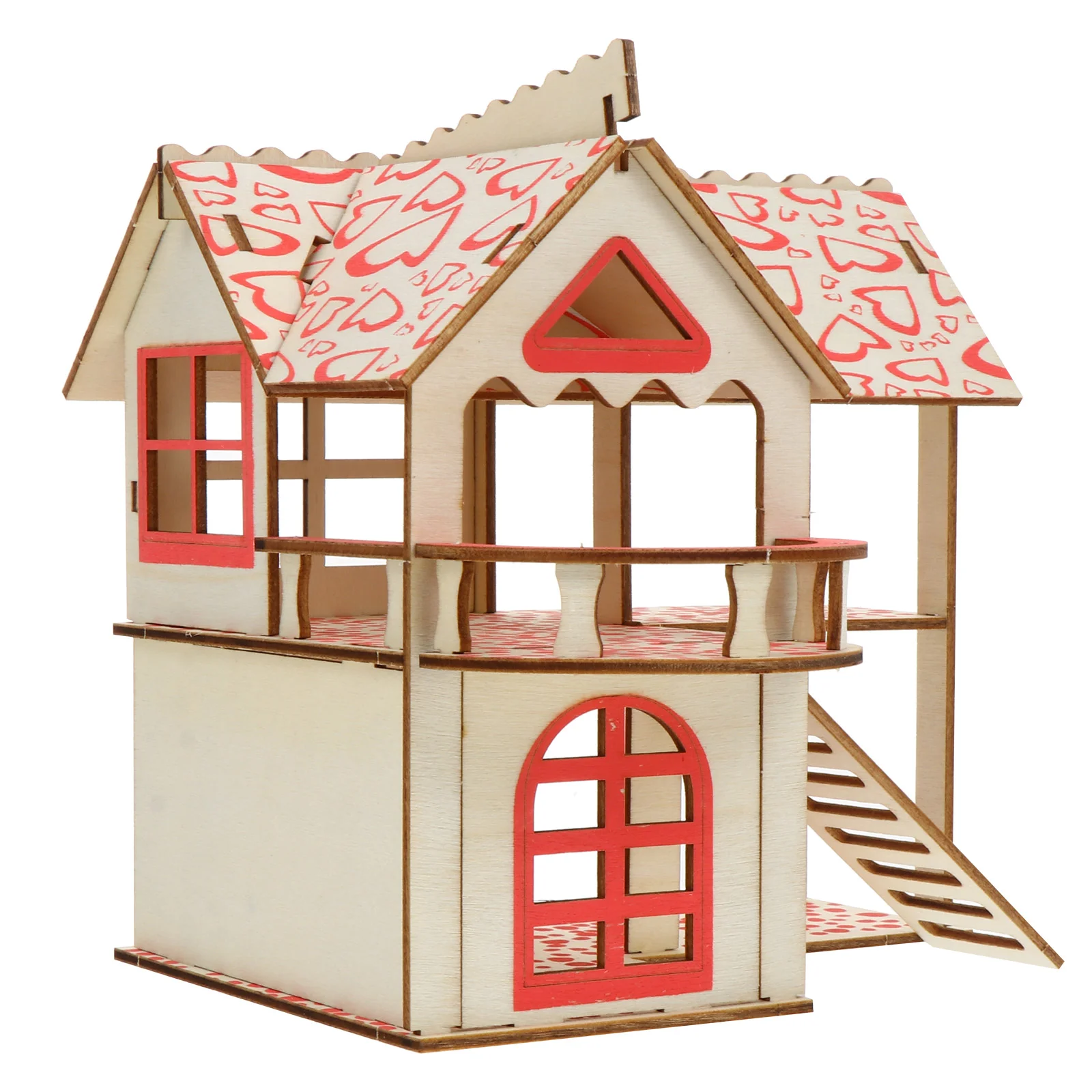 

Hamster Climbing Ladder Gerbil Toys Decked Accessories Stairs Small Animal Hideout Rat House Wood