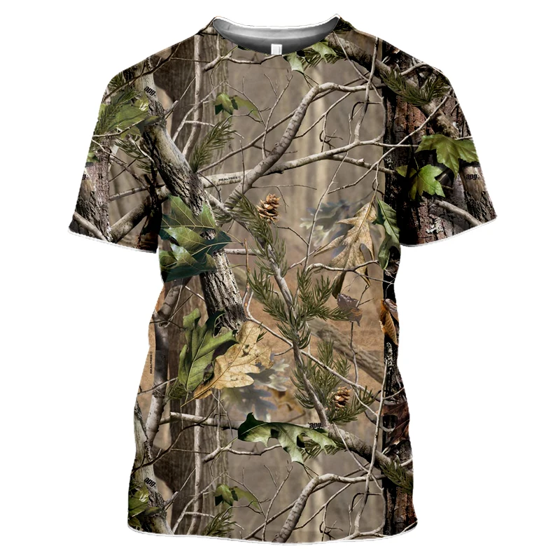 

3D Print Camouflage Men's T-shirt Fashion Funny Shirt Cospaly Forest Leaves Short Sleeve Tops Oversized Hip Hop T-shirts Couple