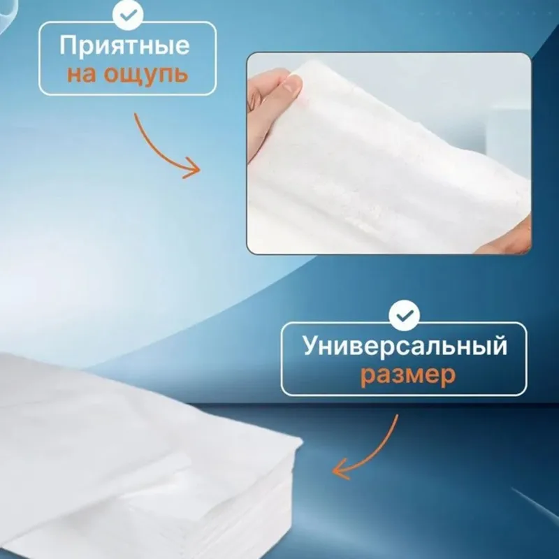 Фото Одноразовые полотенца из спанлейса A93Z 35x70 см - 100 шт. для парикмахерских - гигиеничные и удобные для салонов №2