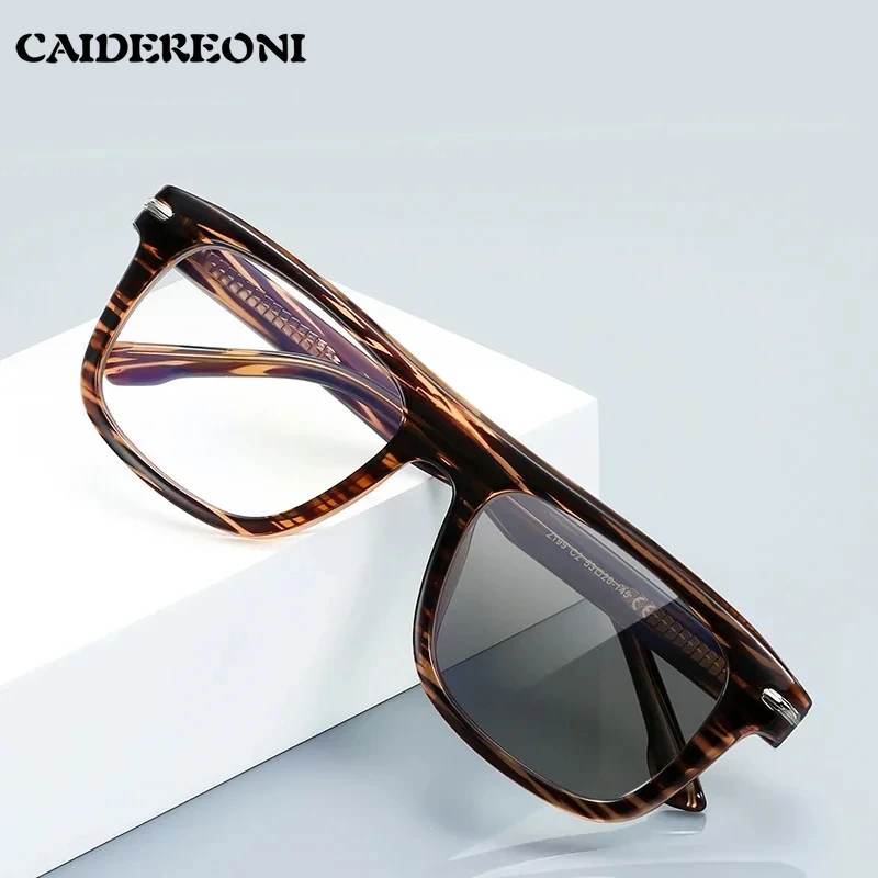 CAIDERONI TR Square Large Men Eyeglasses Optical Frame Presbyopia Personalized Photochromic Prescription Customized PFD2199