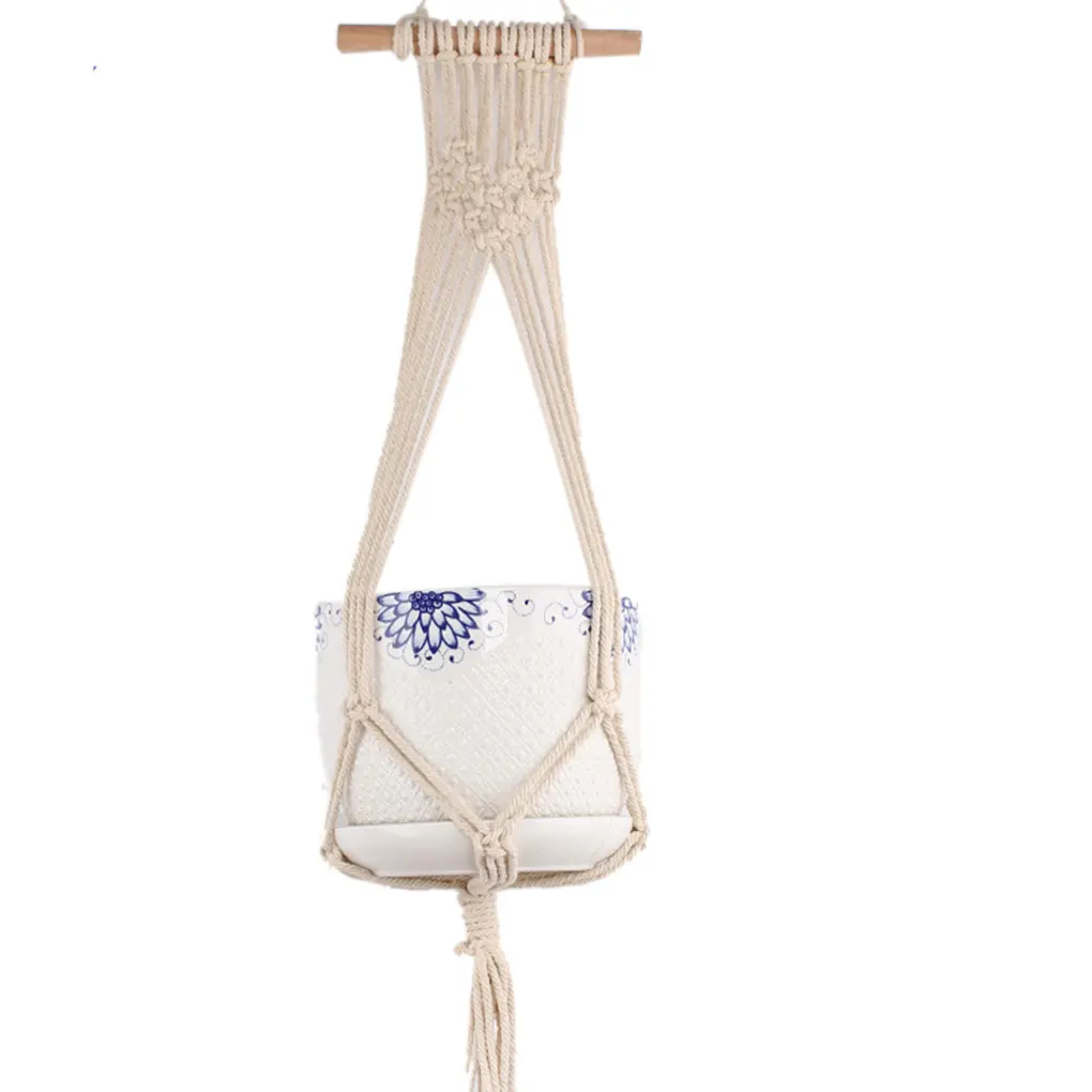 

Макраме Bohe, строительный крючок, держатель для цветочного горшка, висячая веревка, настенное искусство, украшение для дома, сада, балкона