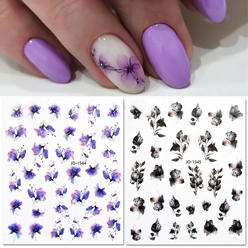 

3D Nail Sticker Lines Flower Leaves Butterfly Nail Ink Watermark Geometric Lines for Slider Nail Art Decoration Manicure Design