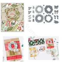 christmas garland plants metal cutting dies and clear stamps for handmade paper cards decoration scrapbooking embossing crafts