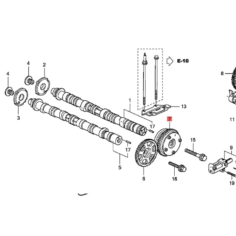 Подходит для 2004 Ho nd aA cc или dO dy ss ey CR V впускного распределительного вала зубцы