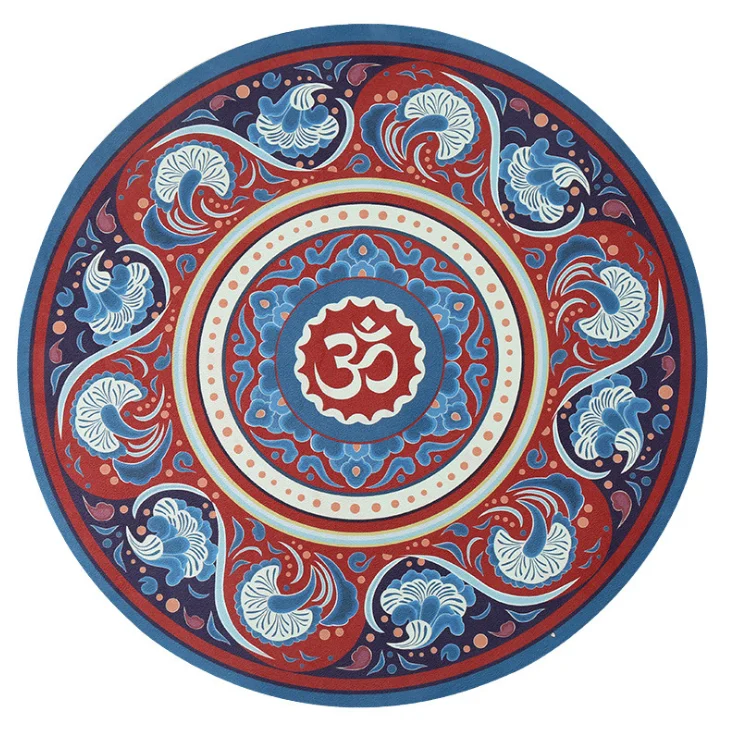 

Комнатный декор, маленький круглый коврик для йоги, нескользящий натуральный каучук, Толстый Круглый замшевый Коврик для медитации с цветн...