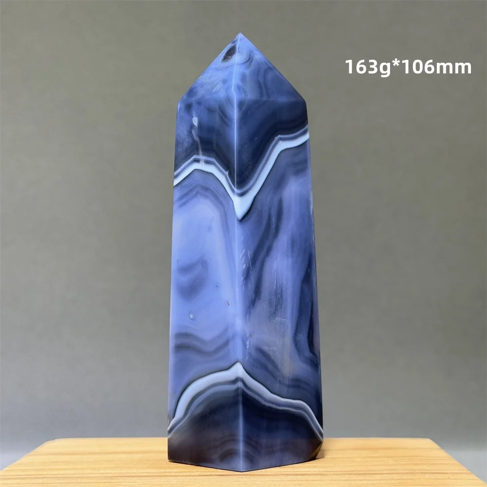 Черный агат в полоску хрустальная башня натуральный драгоценный камень аура