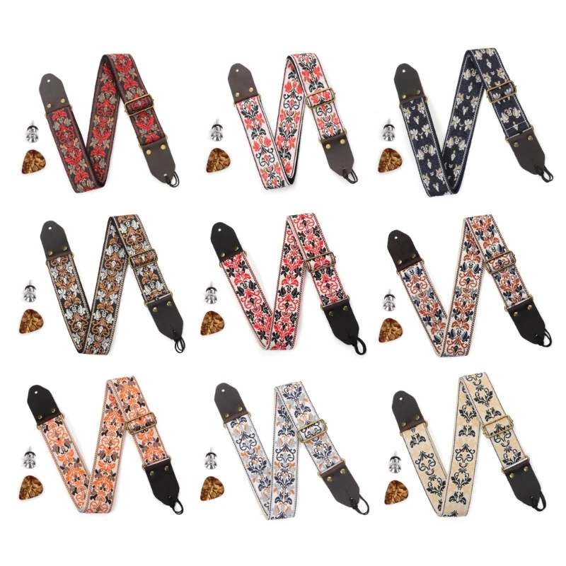 Винтажный вышитый узор гитарные ремни универсальный гитарный ремень