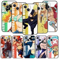 one piece shp luffy anime luxury phone case for iphone 13 mini 12 11 pro max xr x se xs 7 8 plus soft silicone black cover funda