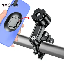 SMOYNG Quick Mount Motorcycle Bicycle Phone Holder Stand Adjustable Support Moto Bike Handlebar Mirro Bracket For Xiaomi iPhone