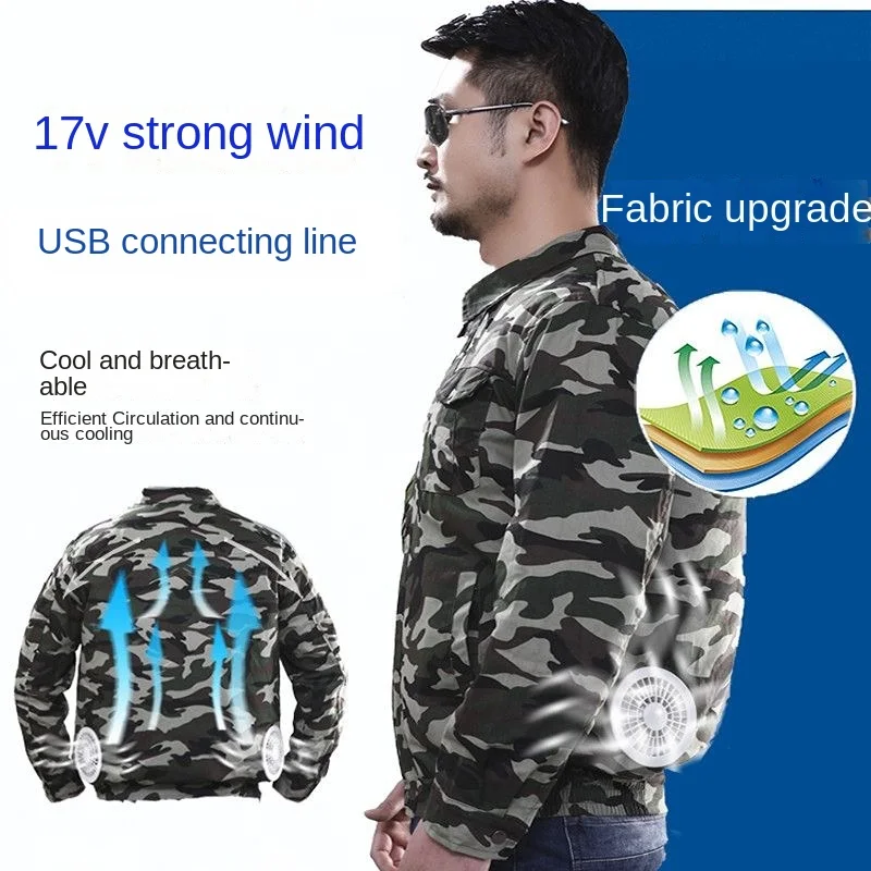 

2023 Summer cooling air conditioning suit with fan refrigeration clothes protection work male construction site workers welders