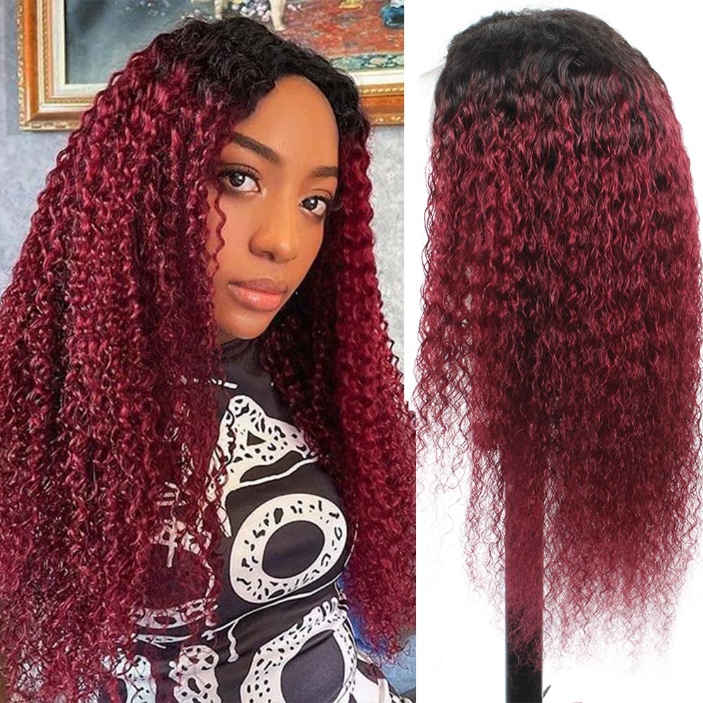 

Вьющиеся красные бордовые кружевные передние парики из человеческих волос, водная волна, прозрачный парик из HD-кружева, цветные человеческие волосы, парик на сетке 4x4