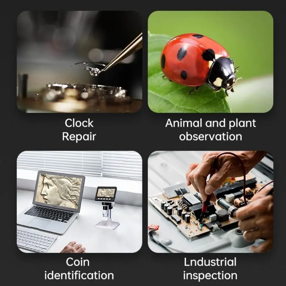 Профессиональный цифровой микроскоп 4 3 дюйма 50-2000x1080 мАч для пайки ремонт