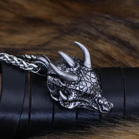 domineering dragon head pendant necklace for motorcycle party men womens triangulated dragon necklace hip hop jewelry