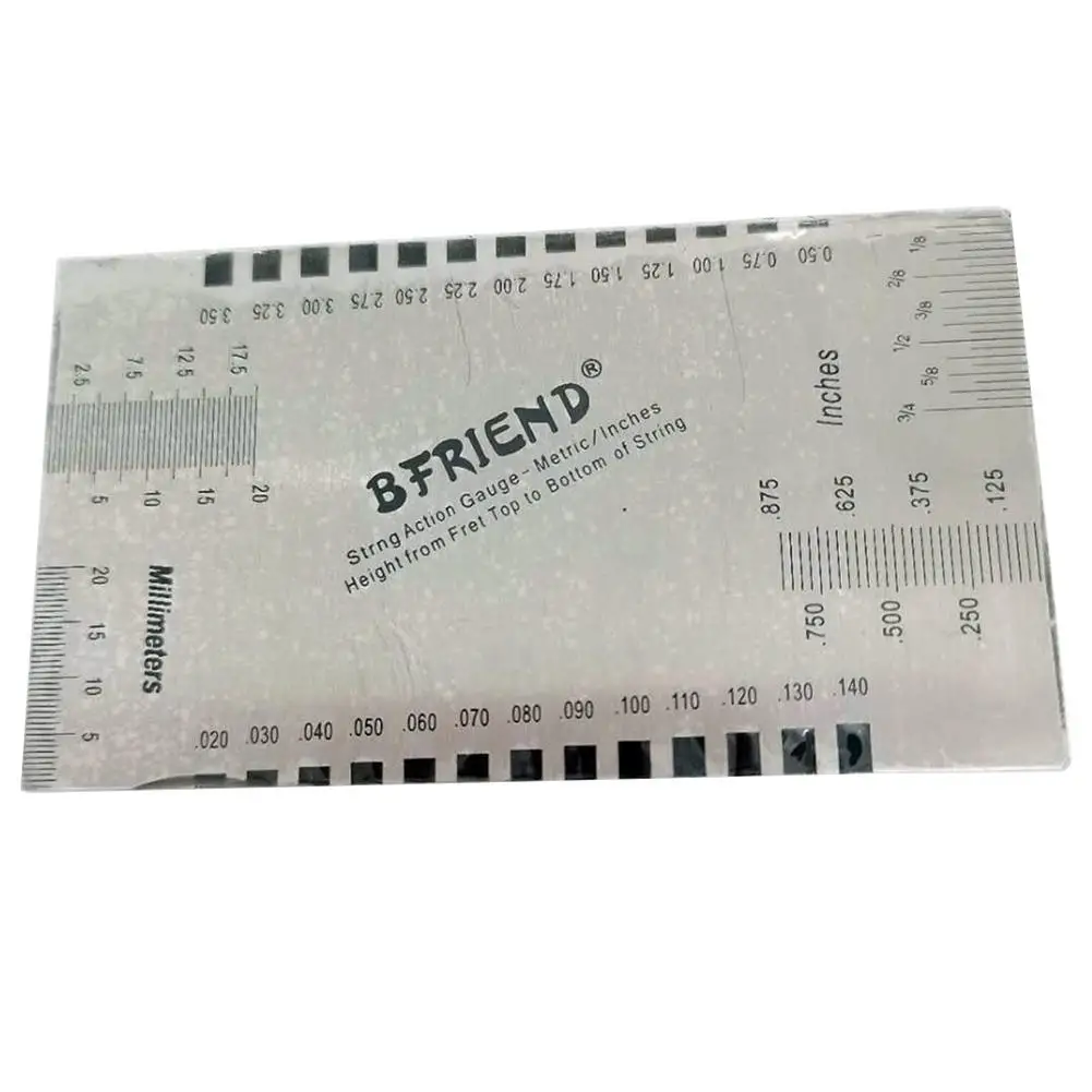 

Gauge Tool Stainless Steel String Action Ruler String Distance Measuring Ruler For Bass Guitar Acoustic Guitar
