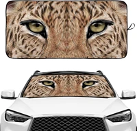 brown lion eyes windshield sunshade for car suv truck foldable uv ray reflector front window sun shade visor shield cover