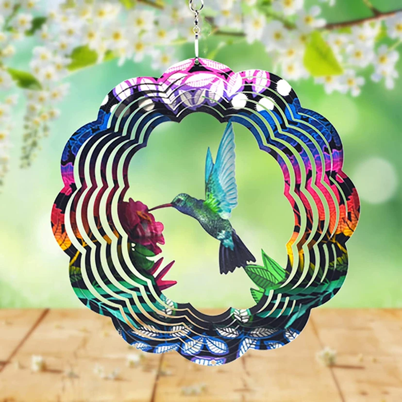 

3d Forest Bird Pendant Bird Wind Chimes Outdoor Garden Spinner Bell Decoration Party Festival Wedding Room Hanging Windchimes