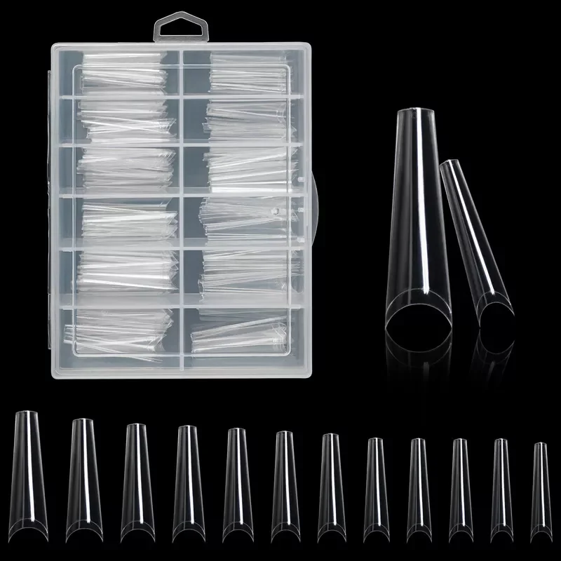 

120Pcs/Box Clear Natural French Acrylic Nails Coffin False Nails Art Tips UV Gel Nails Press On Fake Nails Long Manicure Tools
