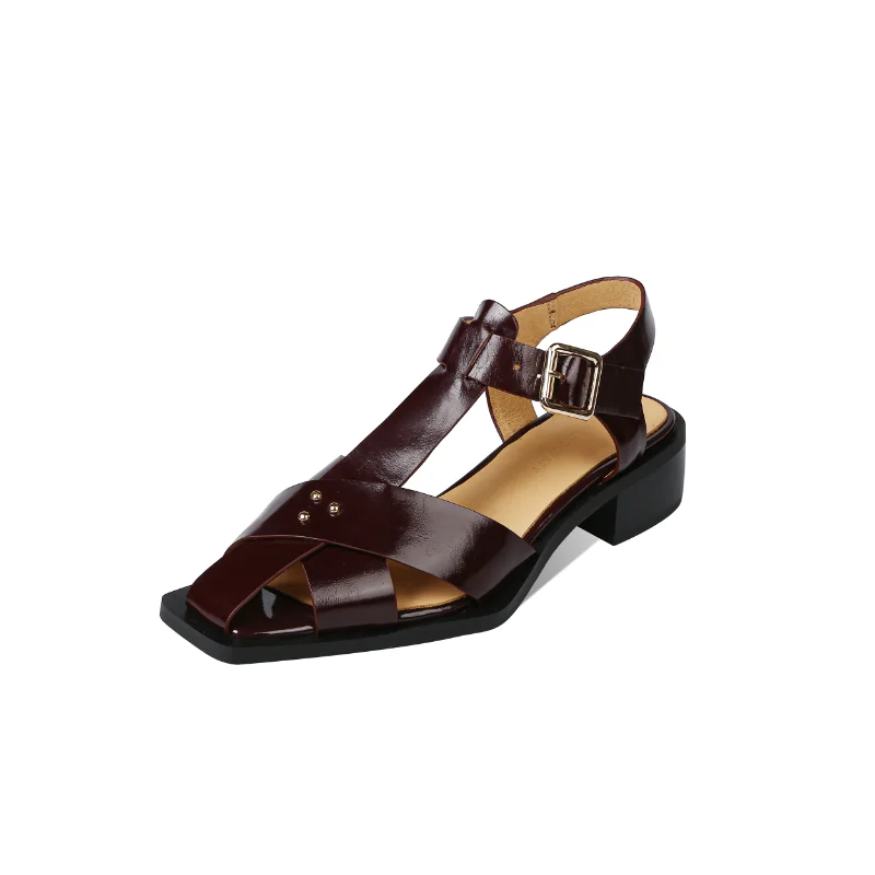 2023 new Women sandals natural leather 22-25cm cowhide+pigskinfull leather Vintage cross-tied women summer shoes sandals women