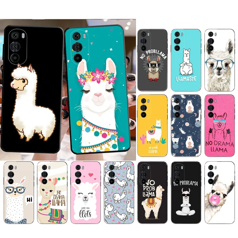

Cartoon Alpaca Llama Phone Case for Moto E22i E32 E32S E13 E40 E30 E20 Edge X30 20 Lite 20Pro 30 Neo Ultra Fusion E7Power Plus