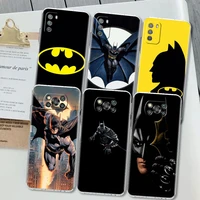 batman cool hero phone case for xiaomi mi poco x3 nfc m3 pro f3 gt m4 f1 12 11 lite 12x 10t note 10 9t transparent soft cover