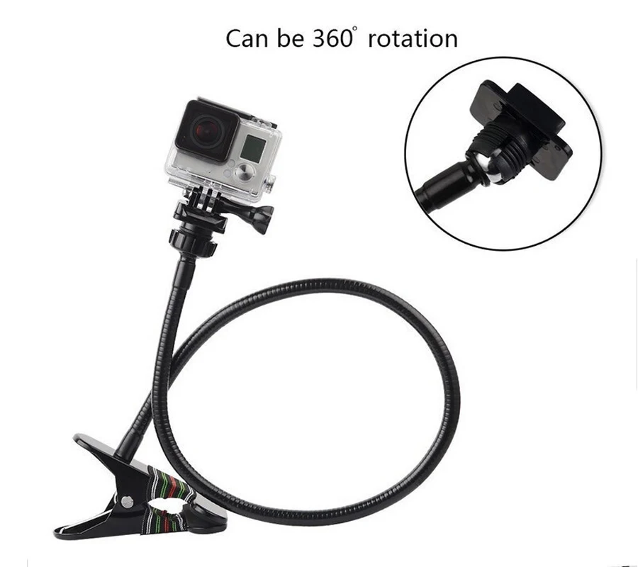 

For GoPro 11 Ajustable Jaws Flex Clamp Arm Mount Flexible Gooseneck Extension for GoPro 10 9 8 7 6 SJCAM SJ4000 Xiaomi YI 4K II