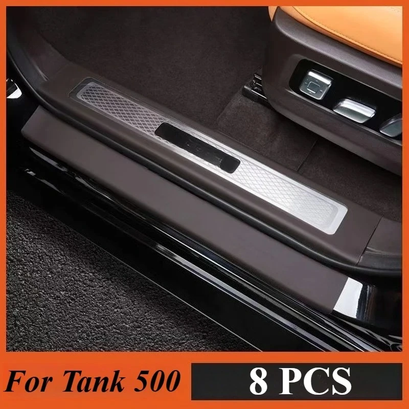 Кожаная пороговая полоса для Great Wall Motors Tank 500, принадлежности для модификации интерьера, декоративные аксессуары для педали приветствия